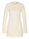 Max Mara Alpino Long-sleeved Mini Dress In Neutral
