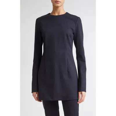 Max Mara Pick Stitch Scuba Jersey Mini Dress In Blue