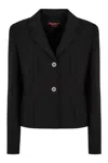 Max Mara Alpino Single-breasted Patch Pocket Jacket In Black
