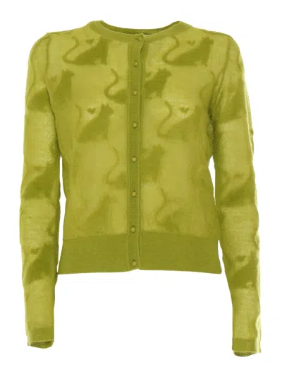 MAX MARA ALVARO LIME GREEN CARDIGAN