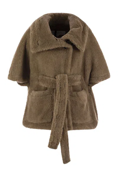 Max Mara Amato - Teddy Fabric Hood With Belt In Brown