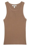 Max Mara Amburgo Cotton Rib Tank In Brown