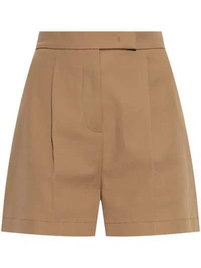 Max Mara Tailored Shorts With Pockets And Pleats In Neutral