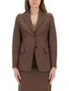 Max Mara Cotton-twill Blazer In Brown