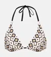 Max Mara Womens Antique Rose Amedea Triangle Bikini Top In White