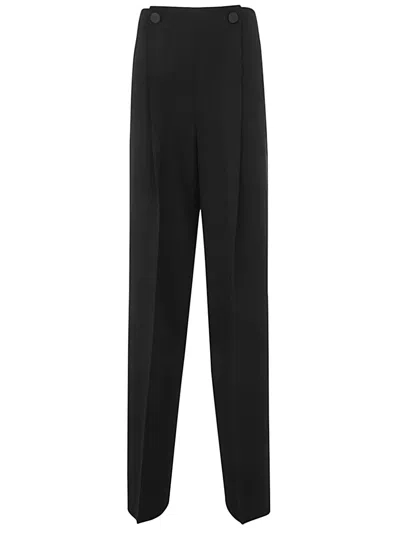 Max Mara Amedea Wide Leg Smoking Trousers In Black