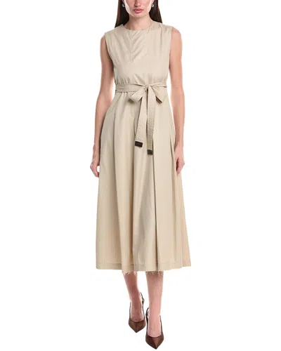 Max Mara Amina Midi Dress In Neutral