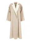 Max Mara Wool Blend Coat Lapel Contrasting In 中性色
