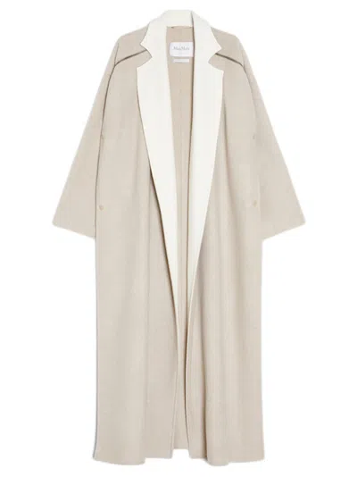 Max Mara Beige Wool Cashmere Coats In Brown