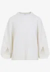 Max Mara Relaxed-fit Wool-cashmere Blend Sweater With Button Details In White