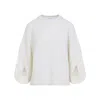 Max Mara Relaxed-fit Wool-cashmere Blend Sweater With Button Details In White
