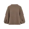 Max Mara Virgin Wool Cashmere Blend Sweater In Brown