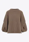Max Mara Virgin Wool Cashmere Blend Sweater In Brown
