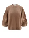 Max Mara Womens Hazelnut Brown Ampex Round-neck Wool And Cashmere-blend Jumper In Brown