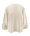 Max Mara Crossover Detail Oversized Wool And Cashmere Sweater Clothing In Neutral