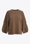 Max Mara Knitwear With Button Detail And Raglan Sleeves In Brown