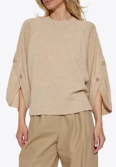 Max Mara Ampex Oversized Wool Blend Sweater In Sand