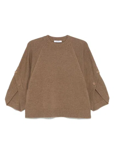 MAX MARA 'AMPEX' SWEATER IN HAZELNUT-COLORED VIRGIN WOOL