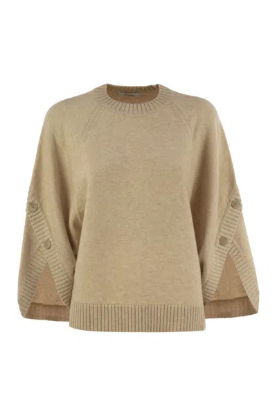 Max Mara Oversized Wool And Cashmere Sweater In Neutral