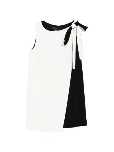 Max Mara Ampezzo Bow Colourblock Mini Dress In White