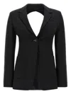 Max Mara Backless Jacket With Pockets And Lapel In Black
