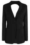 Max Mara Backless Jacket With Pockets And Lapel In Nero