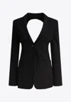 Max Mara Backless Jacket With Pockets And Lapel In Black
