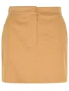 Max Mara Ancella Straight Hem Mini Skirt In Brown