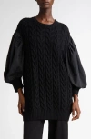 Max Mara Ancella Oversize Mixed Media Sweater In Black