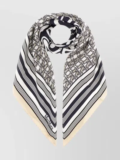 MAX MARA ANCHOR MOTIF SILK FOULARD