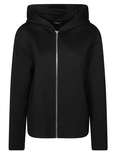 Max Mara Andorra Zip Sweatshirt Scuba In Black