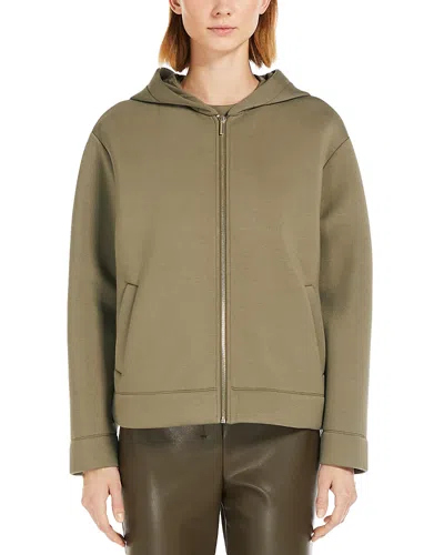 Max Mara Andorra Zippered Hoodie In Clay