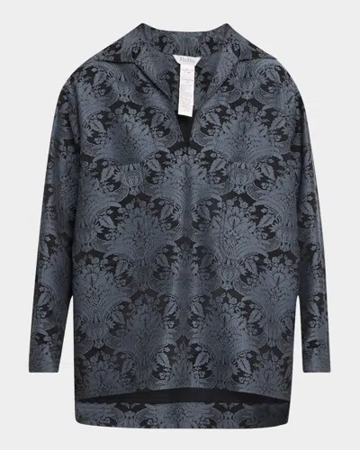 Max Mara Anemone Baroque Jacquard Shirt Jacket In Water