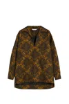 Max Mara Technical Wool Jacquard Miniskirt In Brown