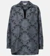 Max Mara Anemone Wool-blend Jacquard Shirt In Blau