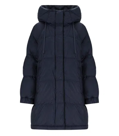 Max Mara Anfora Blue Reversible Hooded Down Jacket