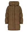 Max Mara Anfora Brown Hooded Down Jacket In Brown