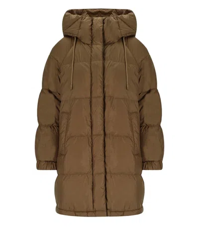 Max Mara Anfora Brown Hooded Down Jacket