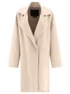 Max Mara Long-sleeved Lapel Coat In Nude