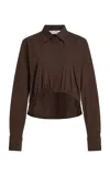 Max Mara Cropped Collared Shirt Elasticated Hem
