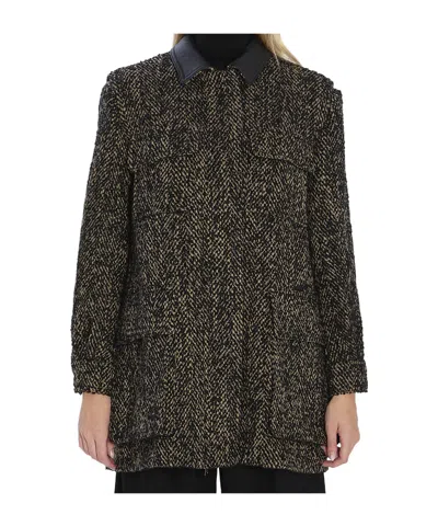 Max Mara Long-sleeved Casual Jacket In Gray