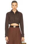 Max Mara Cropped Collared Shirt Elasticated Hem