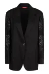 Max Mara Studio Angizia Embroidered Oversized Jacket In Black