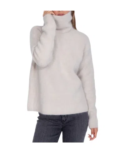 Max Mara Angola Turtleneck Sweater In White