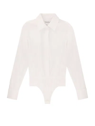 Max Mara Angora 1234 Shirt In Bianco Ottico
