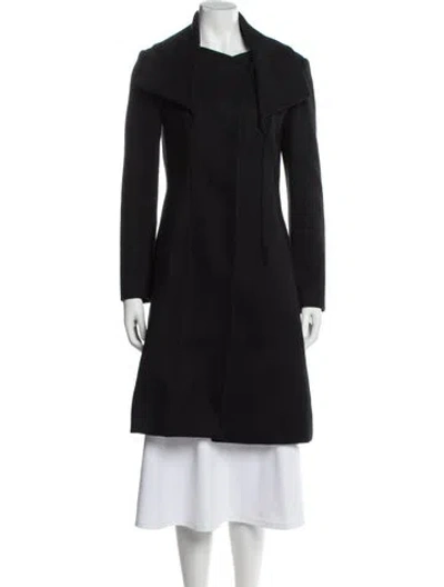 Pre-owned Max Mara Angora Coat In Black