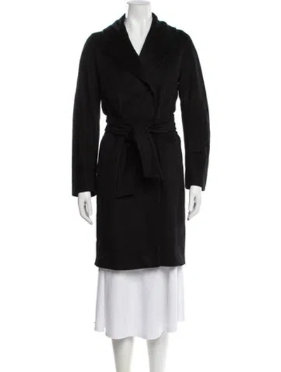 Pre-owned Max Mara Angora Coat In Black