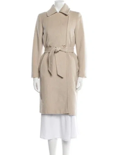 Pre-owned Max Mara Angora Coat In Neutrals