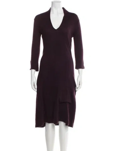 Pre-owned Max Mara Angora Midi Length Dress In Purple