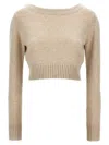 Max Mara Boat-neck Cuffed-sleeve Sweater In Neutral